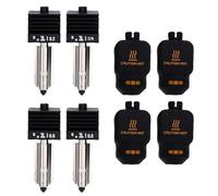 Fabater 4 Pcs Hotend Replacement for Lab 3D Printers, Full Metal Heat Break Hardened Steel Nozzle Kit 0.2 0.4 0.6 0.8mm with Silicone Sleeve for P2S H2D H2S H2C A1 A1 Mini