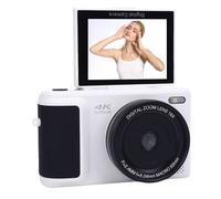 Fabater 4K Digital Camera for Photography, 64MP HD Vlogging Camera for Travel with 2.8 Flip Screen, 16X Digital Zoom, Autofocus, Travel Video for Beginners (White)