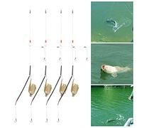Fabater 4PCS Fishing Bait Cage Portable Lightweight Lure Trap Basket Feeder Holder with Built-in Weight for Carp Fishing Tackle (40g 4pcs)