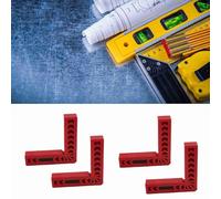 Fabater 4Pcs Plastic 90 Degree Right Angle Ruler Woodworking Tool Auxiliary Locator, Multi Angle Scale 45° 22.5° Widened Thickened Measurement Locator for Fast Marking (4 Inch)