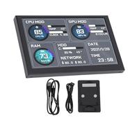 Fabater 5 Inch PC Temperature Display, Computer Temp Monitor PC Sensor Panel Display Dynamic Theme Supported, USB Type C ARGB Case Sensor Panel Secondary Screen Mini Monitor