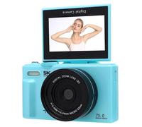 Fabater 5K Digital Camera for Photography, 75MP 18X Zooming 180 Degree Flip Screen WiFi Vlogging Camera with 52mm 0.45X Macro Wide Angle Lens, 64G Card, Travel for Beginner