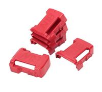 Fabater 5Pcs Battery Buckle Holder for M18 Series Lithium Battery, Red ABS Mount with Countersunk Screws, Secure Locking Clip, Van or Workshop Shelf Organizer