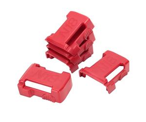 Fabater 5Pcs Battery Buckle Holder for M18 Series Lithium Battery, Red ABS Mount with Countersunk Screws, Secure Locking Clip, Van or Workshop Shelf Organizer