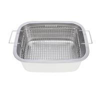 Fabater 7.5L Portable Washing Up Bowl, 304 Stainless Steel Dishpan with Drain Basket Cream, Multipurpose Kitchen Sink Bowl, Dish Tub, Vegetable Washing Basin