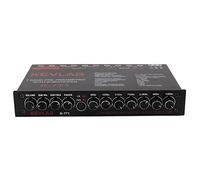 Fabater 7-Band Car Audio Graphic Equalizer Universal Low Pass Variable Gain Adjustment High Level Input EQ for Stereo System, Front Rear Sub Output with Independent Main Volume Control