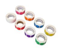 Fabater 8 Roll Colorful Circle Label Stickers, Self Adhesive Gift Labels for Essential Oil Bottles, Canning, Candle, DIY Decorative Sticker, 8 Rolls