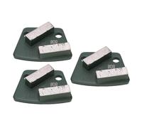 Fabater 80# Grinding Shoes 3-Pack Trapezoid Concrete Floor Grinding Block, 2 Long Teeth Aggressive Cutting, Green Shoes for Concrete Grinders, Wear-Resistant &