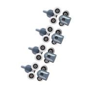 Fabater 8X Twin Bottom Top Shower Door Rollers Pulleys Wheels Runners, Double Wheel, Replacement Bathroom Shower Glass Door Rollers for 5mm 6mm Glass, Smooth Low Noise Sliding, 4 Upper 4 (Two Wheels)