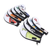 Fabater 9Pcs Iron Head Covers, PU Waterproof, Zipper Closure, 7.5 X 1.2 X | Club Head Protectors, Nylon Fabric, Velvet Lining, Numbered 1-9, for Course, Gift for Golfers