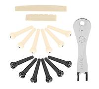 Fabater Acoustic Guitar Bridge Pin Set, 12 Pcs With Puller Nut Saddle | Guitar String Peg Kit, Metal Bridge Pins With Puller, Nut And Saddle, For Most Acoustic Guitars