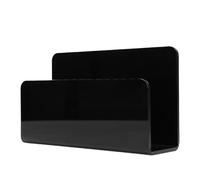 Fabater Acrylic Mail Holder Durable Letter Organizer for Office Desk, Self Standing Envelope Mail Sorter Stand for Home Office Use 6.9 X 2.2 X 3.9in (Black)