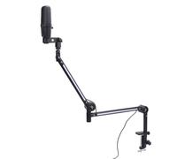 Fabater Adjustable Desktop -usb Capacitor Microphone Stand with RGB Lighting for Online Discussion Content Creator Metal+ABS Microphone Set with 22 Color Modes