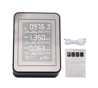 Fabater Air Quality Monitor, 5 in 1 CO2 HCHO TVOC Temperature Humidity Detector Infrared Sensor, Indoor Air Quality Monitor with LCD Color Screen for Home Office or School (MT11N Black Infrared