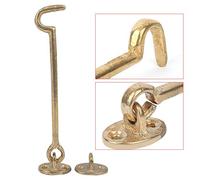 Fabater Antique Brass Window Latches Security Wind Brace - Chinese Style 6.7in Window Stay Hook for Home Office, Rustproof Door Latches Hardware (Brass Color)