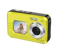 Fabater Autofocus Digital Camera 4K 48MP Dual Screen Design for Snorkeling and Swimming with 11.5ft Depth (Yellow)