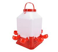 Fabater Automatic Chicken Waterer, 10L Poultry Auto Waterer with 4 Bowls, Farm Watering Dispenser Drinking Accessories for Chicks, Duck, Goose, Turkey