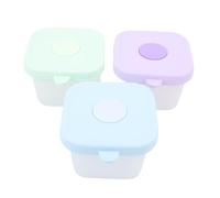 Fabater Baby Food Containers Microwave Safe 3pcs Silicone Small Snack Containers with Lid Clear Scale for Kids Steaming and Serving Functions