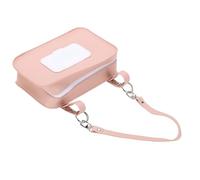 Fabater Baby Wipe Holder, Diaper Bag Purse, Infant Stroller Hanging Wet Wipes Bag with PU Leather and PVC Wipe Dispenser for Easy Use, Wipes Holder Pouch for Travel Outdoor (Pink)