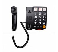 Fabater Big Button Corded Phone with 110dB Loud Ringer for Seniors Easy Dialing in Any Home (Black)