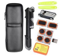 Fabater Bike Repair Kit, 10 In 1 Multifunctional Tool, Portable Pump | Tool Bag with Patches, Ox Cloth, Dual Valve, for Cycling Commute