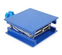 Fabater Blue Electroplated Aluminum Lab Lifting Platform, 100 X 100mm Scissor Jack Stand Rack Lifter for Laboratory Adjust Height, Durable Stable 5Kg Max Load