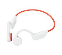 Fabater Bluetooth Headphone Bone Conduction Earphone 32GB MP3 Player for Swimming Running IPX8 Design Comfortable Wear (White Orange)