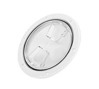 Fabater Boat Deck Access Transparent Cover, White Round ABS Plate | Marine Deck Access Lid with Clear View, for RV Yacht Engine Storage, Easy Open 90 Degree