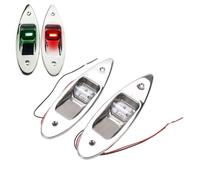 Fabater Boat LED Navigation Lights, Red and Green 316 Stainless Steel Sailing Signal Warning Light, IP67 Waterproofing Shark Eye Boat Navigation Lights Side Bow Lights