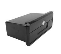 Fabater Boat Storage Box with Concealed Push Button Lock, Rain Proof Sealing Yacht Dock Box, Multifunctional Cup Holder Design for Marine Use, Quick Toolless Installation, Marine Grade (Black)