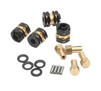 Fabater Brass RC Hex Hub Extension Adapter for Axial SCX24 1/24, 4PCS Wheel Hex Combiner Coupler, Increase Hub Weight Lower Center Gravity, Rust Proof Wear Resistant, Easy Assembly and