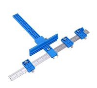 Fabater Cabinet Hardware Jig Punch Locator Drill Guide Sleeve, 16.1in Stainless Steel Ruler Drawer Pull Template Tool, High Accuracy Adjustable Wood Dowelling Jig for Woodworking