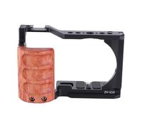 Fabater Camera Cage, Lightweight Aluminum Alloy Video Camera Cage Rig, Multi-functional with Arrow Storage Case Plate, NATO Rail, Wood Grip, 1/4 Inch and 3/8 Inch Locating Holes,