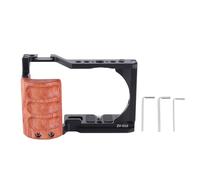 Fabater Camera Cage, Lightweight Aluminum Alloy Video Camera Cage Rig, Multi-functional with Arrow Storage Case Plate, NATO Rail, Wood Grip, 1/4 Inch and 3/8 Inch Locating Holes,