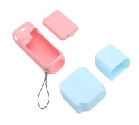Fabater Camera Soft Silicone Protective Case Set Comfortable and Practical for 3 Accessories Elastic Flexible for All Photographers (Lens Cover Blue Body Case Pink Screen Cover Pink)