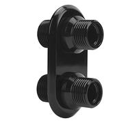 Fabater Car 2-Port A/C Bulkhead Interface 6061-T6 Billet Aluminum Universal Modification for, GM, Hot Rod & Classic Vehicles (Black)