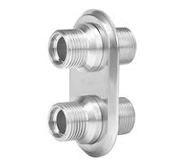 Fabater Car 2-Port A/C Bulkhead Interface 6061-T6 Billet Aluminum Universal Modification for, GM, Hot Rod & Classic Vehicles (Silver)