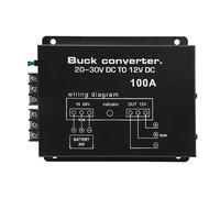 Fabater Car Power Converter, 100A 24V to 12V DC Voltage Converter, High Strength Aluminum Alloy Transformer with Overtemperature Protection for Car Fridges DVD Speakers Cameras