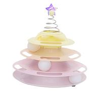 Fabater Cat Toy Roller, Turntable Track Easy To Clean Interactive Cat Ball Toy Antislip Base 3 Levels for Batting for Home (Type 3)