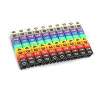 Fabater Colorful Cable Marker Tube, Bright Colors, Fine Finish, Simple Identification, Durable Plastic Material, 0-9 Numbers, Suitable for Different Wire Diameter Applicable Scene: Cable (100PCS