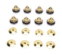 Fabater Copper Speaker Spike Pads, 8 Pairs Height Adjustable Isolation Feet, Vibration Absorption with Base Pads for Speakers Amplifiers CD DVD Players Turntables