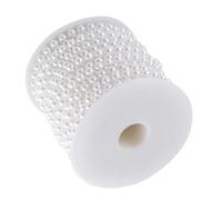 Fabater Cotton Line Beads Garland 25M Roll, Double Line Half Round Pearl Beads Chain for Wedding Party Decoration, DIY Jewelry Supplies for Flowers Baby Shower Christmas Backdrop (Pure White)