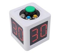 Fabater Cube Timer, Accurate Seconds Countdown Timer for Chess Poker Race, 4 Sided Digital Countdown Stopwatch, Kitchen Study Workout Cooking Desk for Time Management (White)