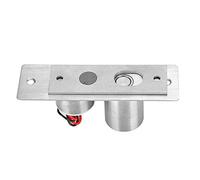 Fabater DC12V 2-Wire Mini Embedded Electric Bolt Lock Glass Door Security Access Control System, Stainless Steel Mortise Lock with Anti-Demagnetization, Continuous Duty, Power On