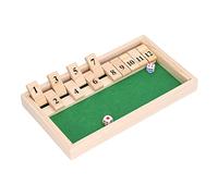 Fabater Dice Board Game, 12 Numbers Flip Tiles Fun Punishment Rules 45° Rotating Shaft Dice Flip Tiles Game, Wooden Board with 2 for Bars KTV Tea House