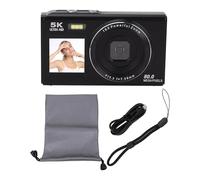 Fabater Digital Camera, 5K 80MP WiFi Autofocus Vlog Camera with Dual Screen, 18X Zoom Digital Zoom Compact Travel Cameras, Fill Light, 1200mAh Battery for Beginners Photography (Black)