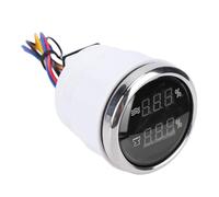 Fabater Digital Water Level Sewage Gauge, 52mm 2 in 1 Multi Function Backlight Display with Green Font, Water Tank Level Monitor, Indicator with ABS 316 Stainless Steel for (Black Dial Silver Bezel)