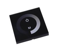 Fabater Dimmer, DC 12V 24V Single Channel Touch Panel Wall Switch, LED Light Strip Controller with Adjustable Brightness for Single Color LED Light Strips (Black)