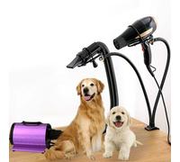 Fabater Dog Hair Dryer Stand, Pet Grooming Table Hair Dryer Holder, Handsfree Blow Dryer Holder, 360° Rotatable Lazy Hair Dryer Stand with Adjustable Clamp Mount for Dog Cat Grooming