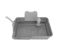 Fabater Dog Toilet, 49x33.5cm Stainless Steel Mesh Easy Clean Stable Pee Pad Holder, Indoor Puppy Toilet with Cat Litter Shovel for Small Medium Dogs to Keep Paws Dry and Floors Clean (Grey)
